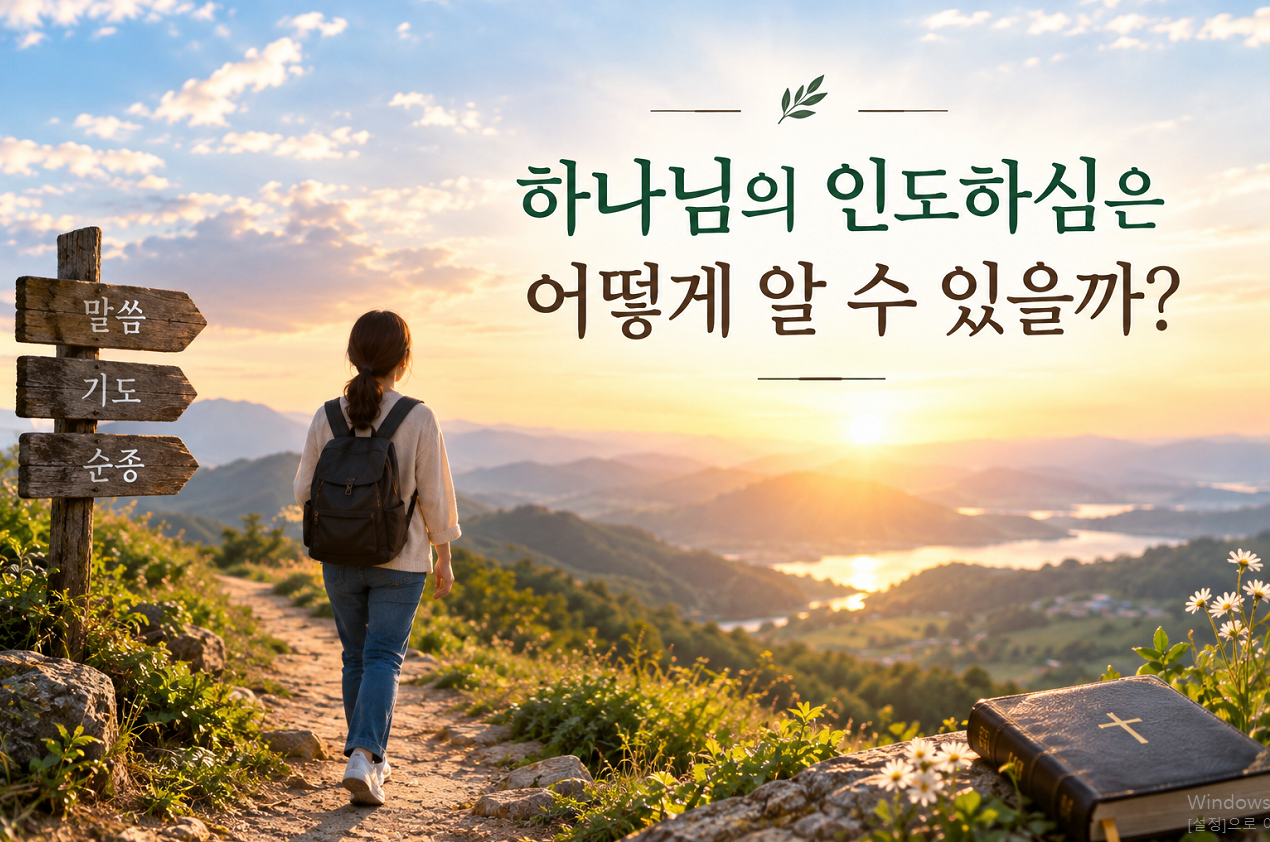 하나님의 인도하심을 구하며 길을 바라보는 사람